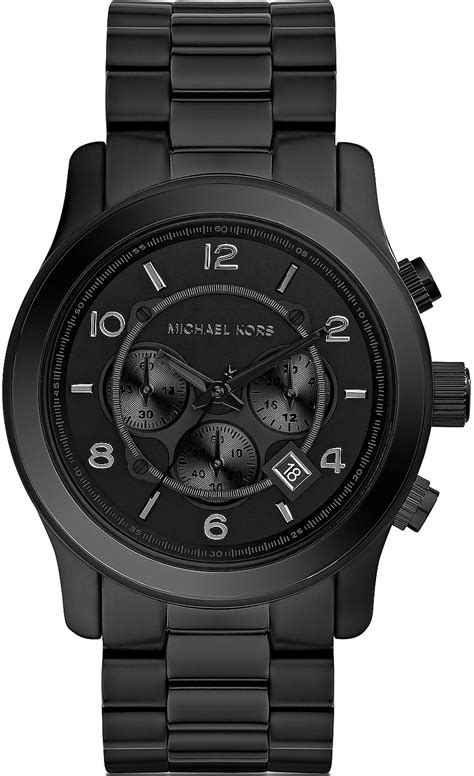 black mens watch michael kors|michael kors oversized runway watch.